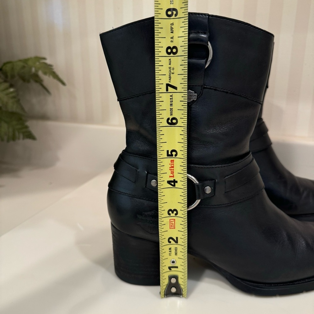 Harley Davidson Black Leather Riding Boots Women’s Size 7 D85397 - Picture 14 of 16